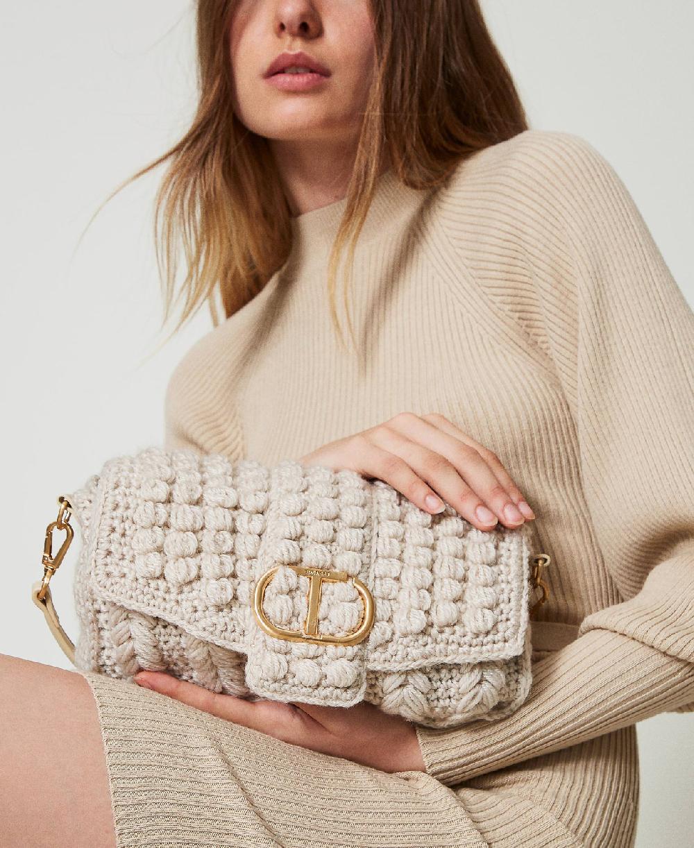 Scee by twin set Borsa a tracolla 'Amie' media in tricot
