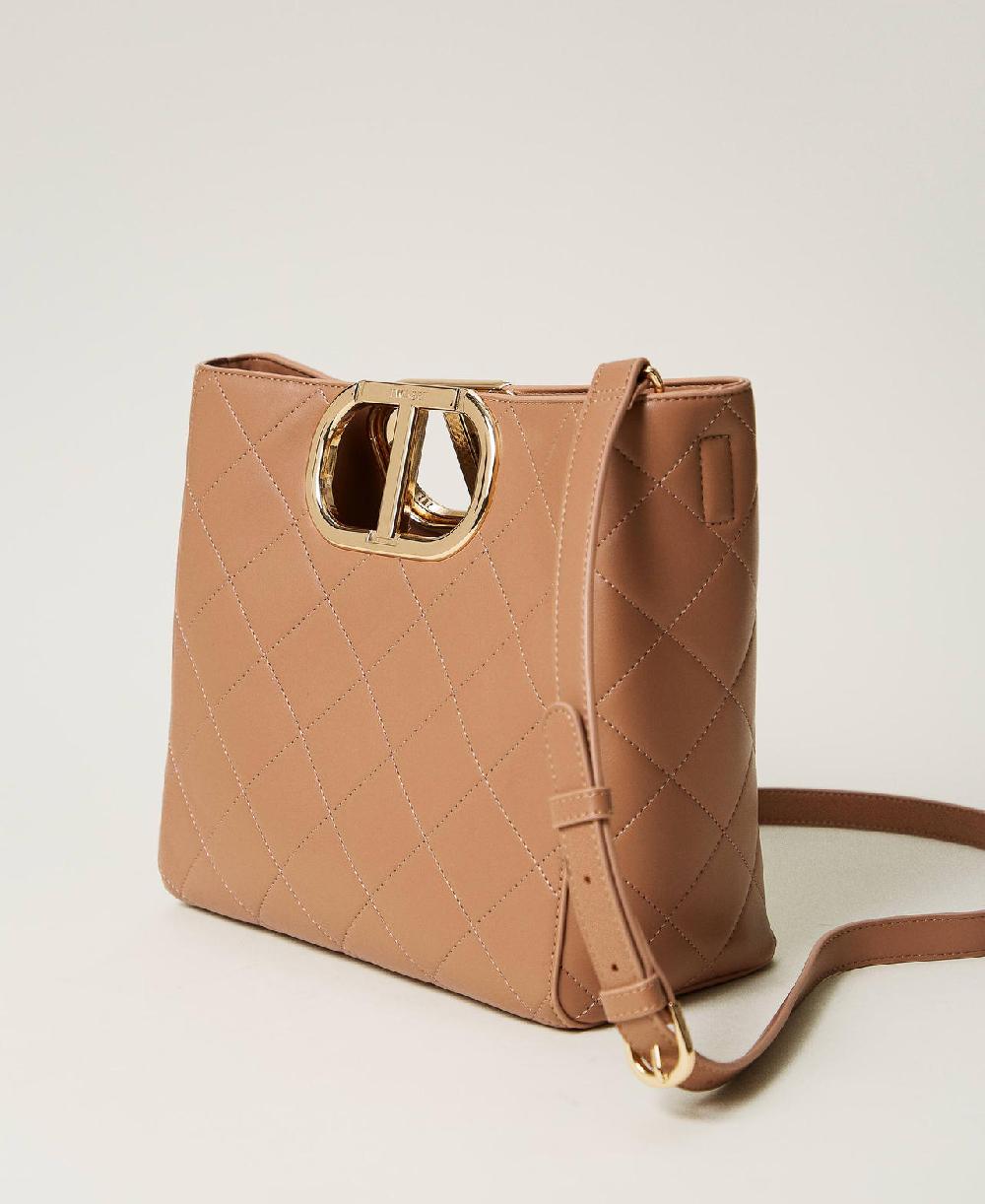 Scee by twin set Borsa shopper 'Lila' trapuntata con manico Oval T Negozio