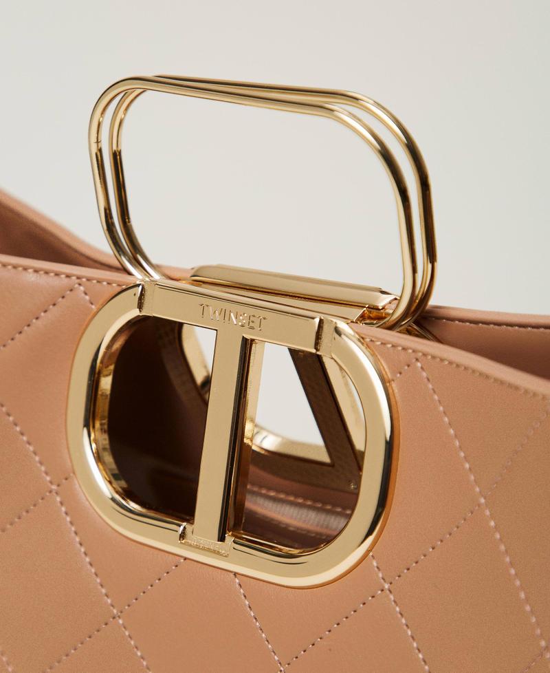 Scee by twin set Borsa shopper 'Lila' trapuntata con manico Oval T Negozio