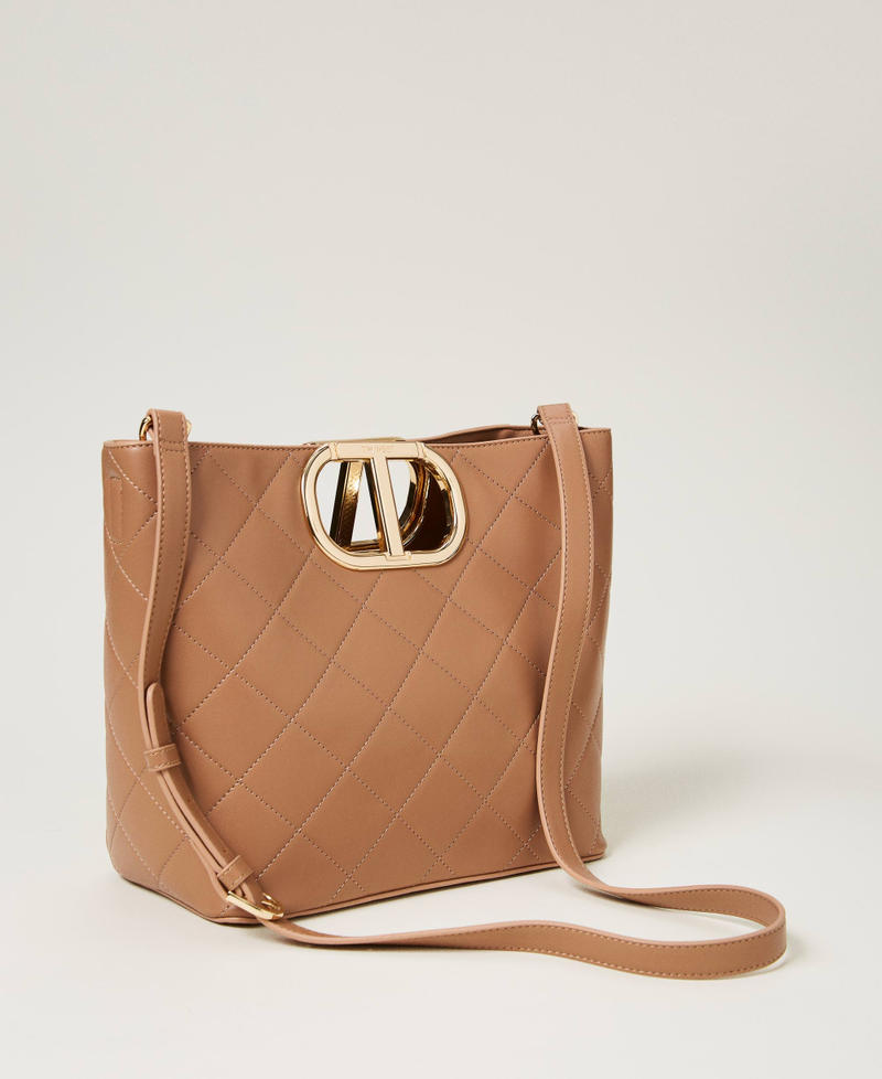 Scee by twin set Borsa shopper 'Lila' trapuntata con manico Oval T Negozio