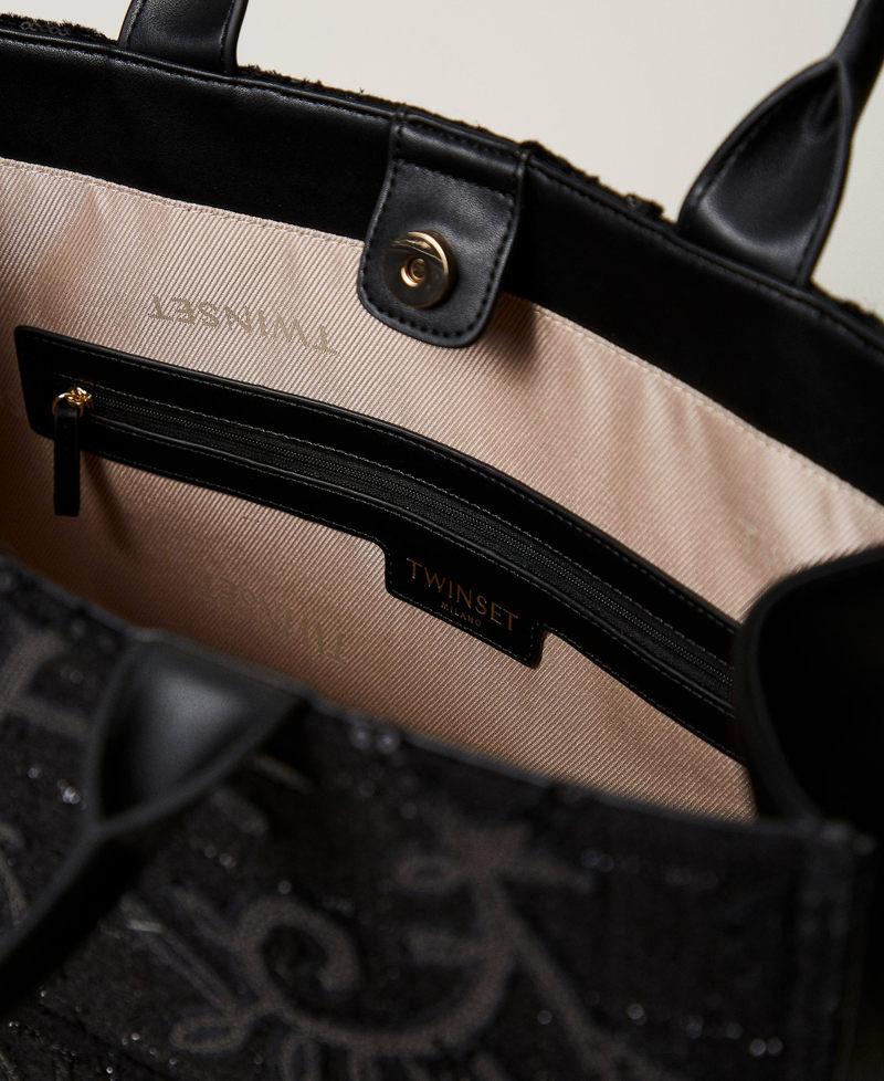 Scee by twin set Borsa shopper 'Victoria' con ricamo e logo In Saldo