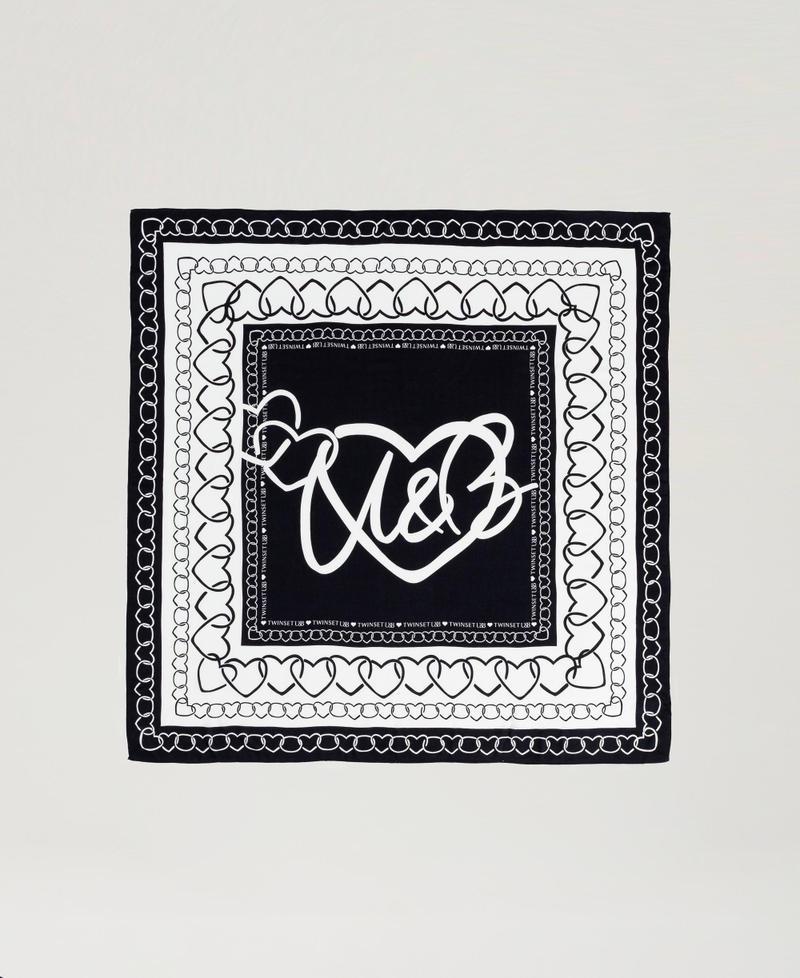 Scee by twin set Kefiah con stampa a cuori In Linea