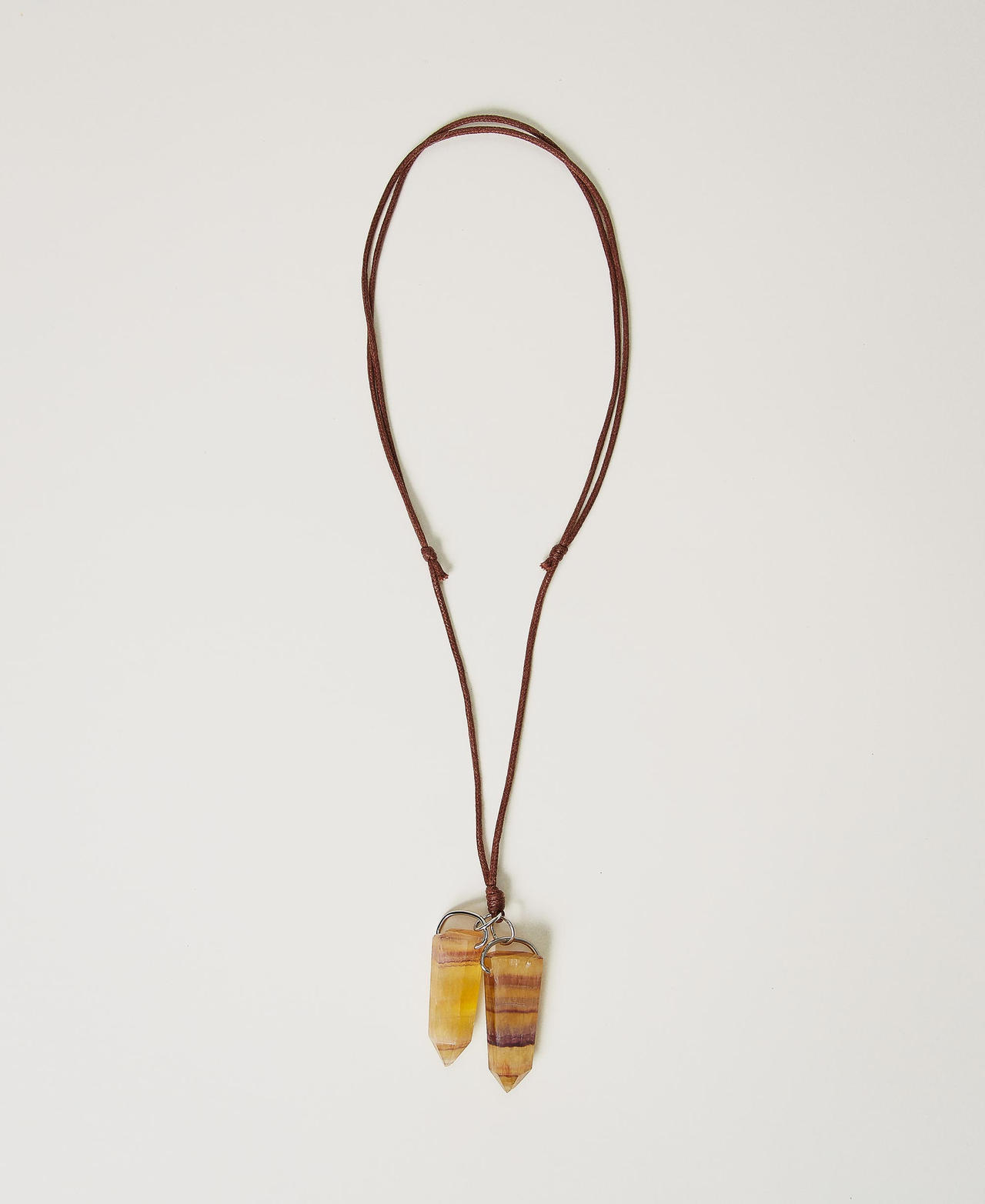 Scee by twin set Collana regolabile con pietre pendenti