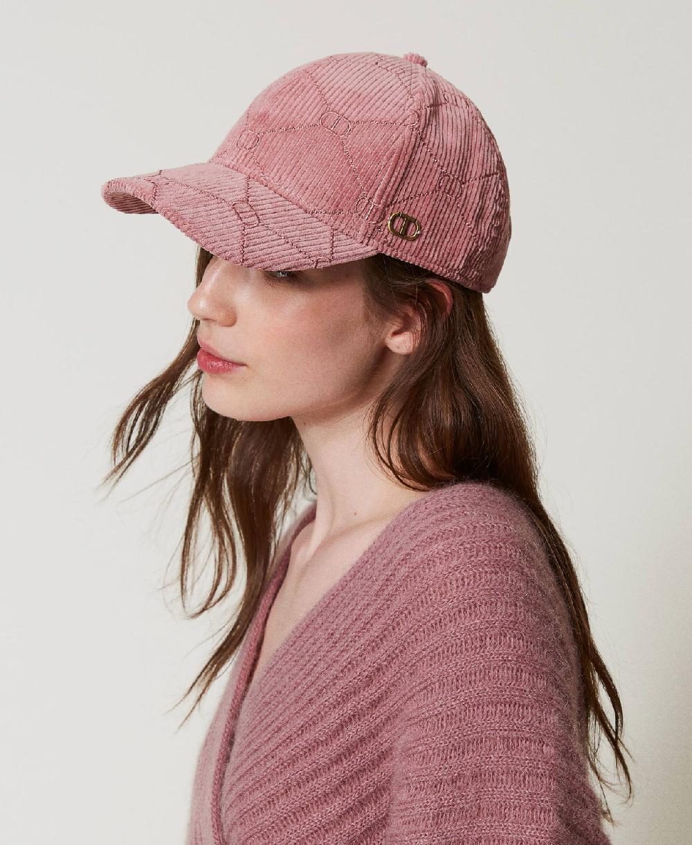 Scee by twin set Cappello da baseball in velluto con Oval T