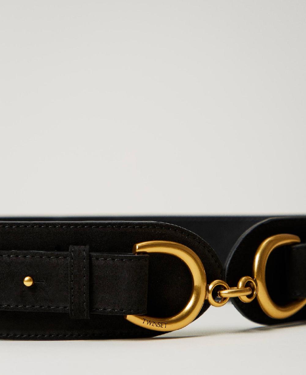 Scee by twin set Cintura in pelle con morsetto Economico
