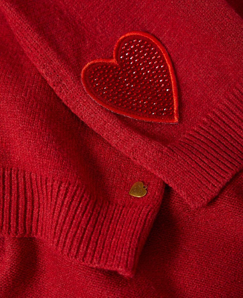 Scee by twin set Sciarpa in maglia con patch a cuore Online
