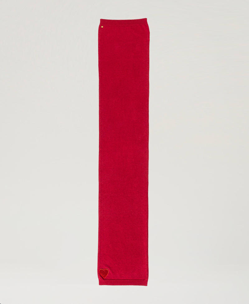 Scee by twin set Sciarpa in maglia con patch a cuore Online