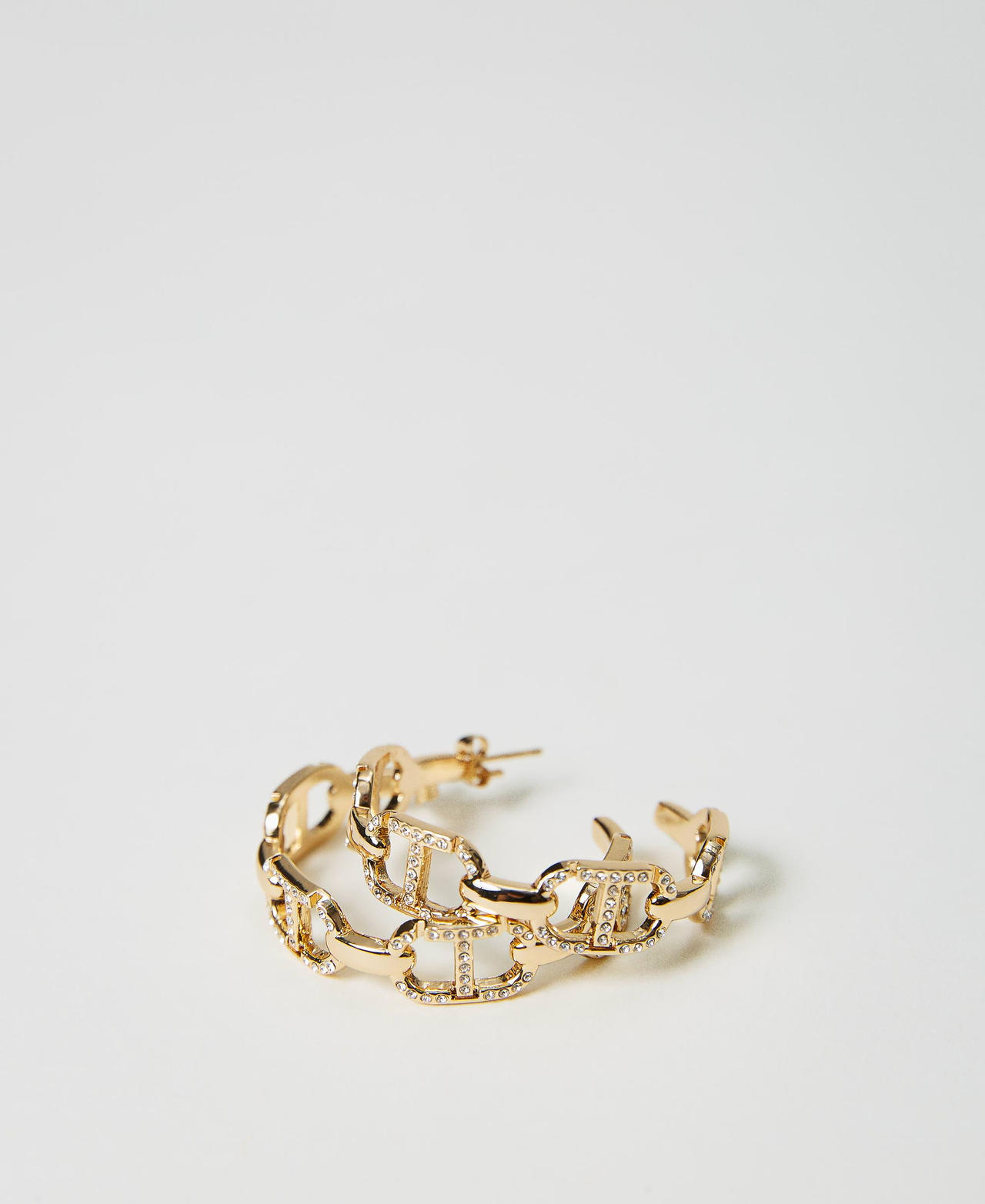 Scee by twin set Orecchini con catena Oval T e strass Offerte