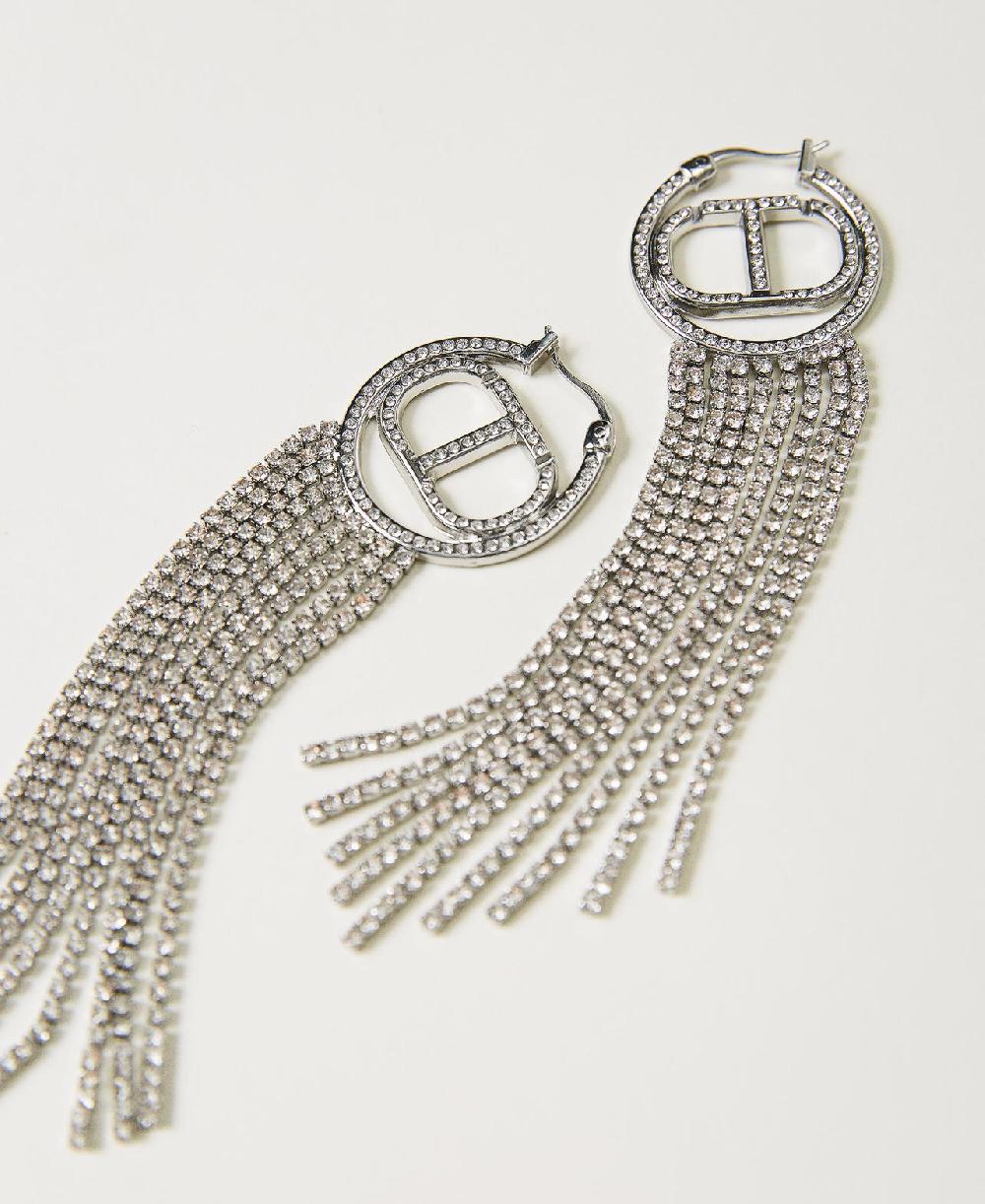 Scee by twin set Orecchini con Oval T e frange strass Hotsell