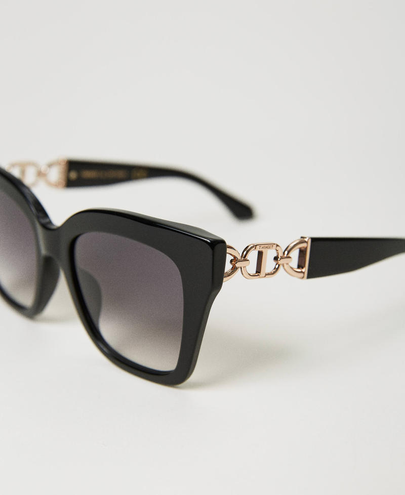 Scee by twin set Occhiali da sole cat-eye con morsetto Moda