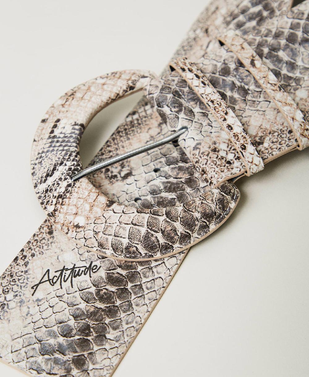 Scee by twin set Cintura a vita alta con stampa snake Vendita