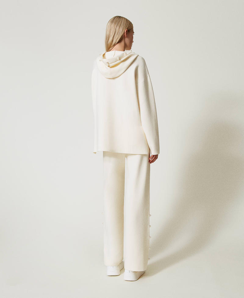 Scee by twin set Pantaloni wide leg in maglia con perle Soddisfazione Garantita