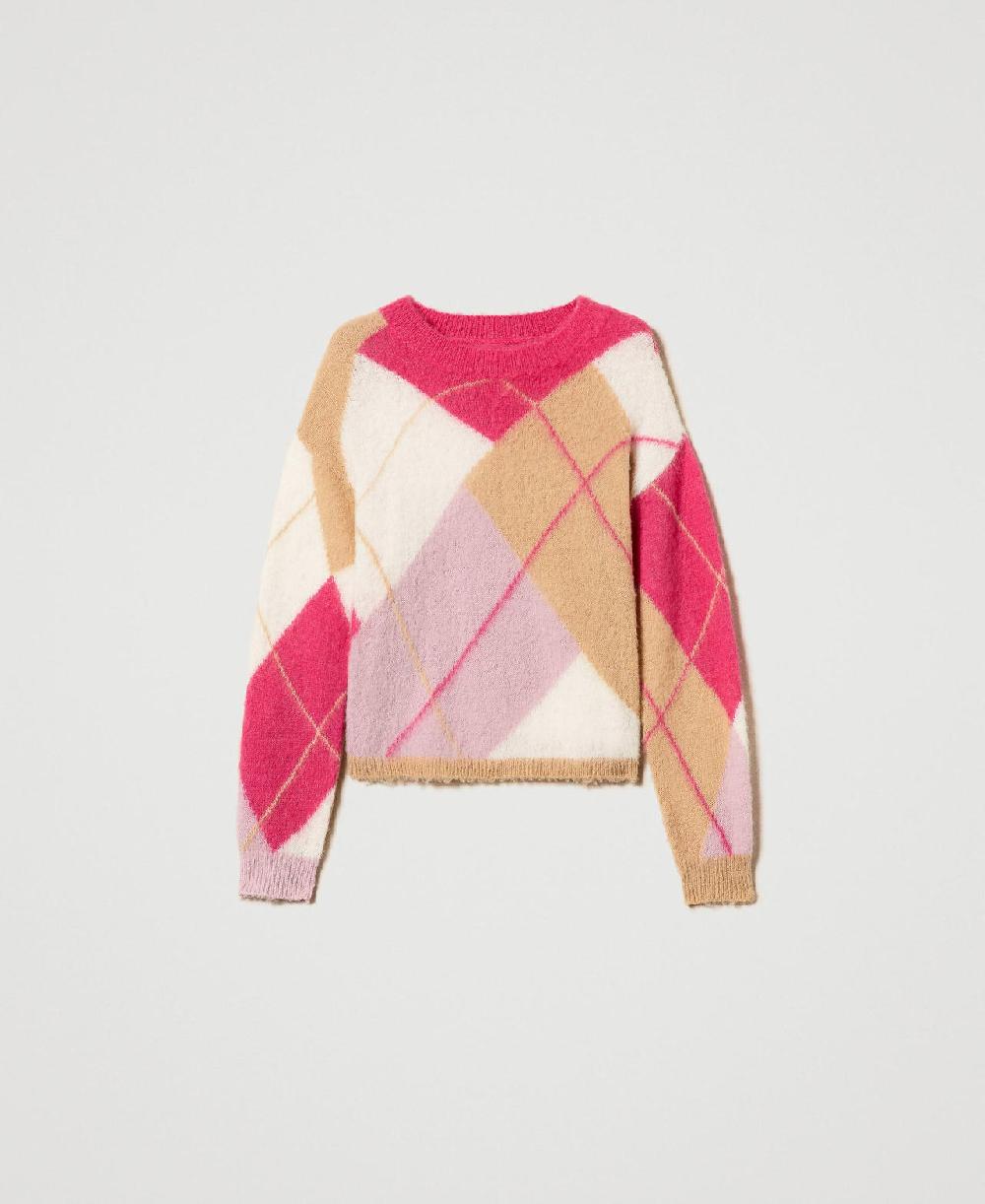 Scee by twin set Maglia jacquard argyle in misto lana