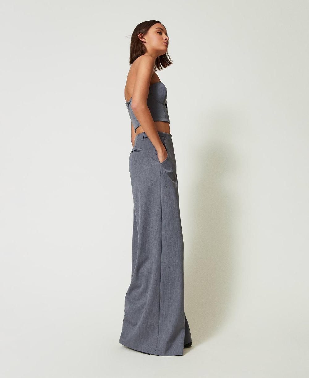 Scee by twin set Pantaloni a palazzo MYFO con ricamo Fino Al -60%