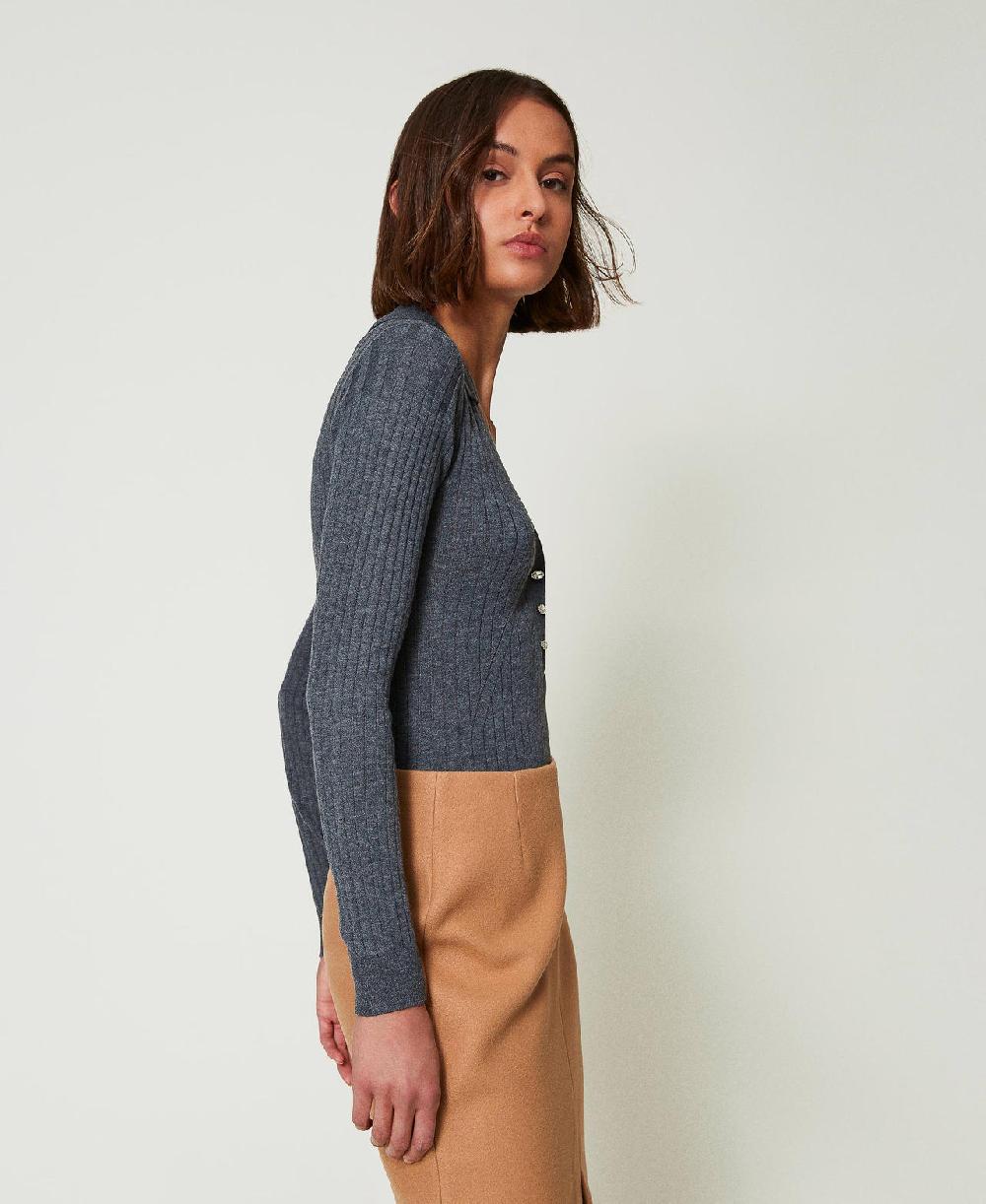 Scee by twin set Maglia a coste con ricamo Shopping Online