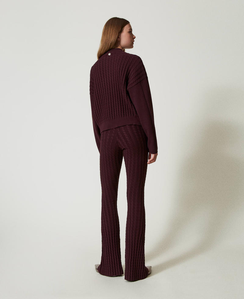 Scee by twin set Pantaloni flare in maglia a trecce Prezzo Ridotto