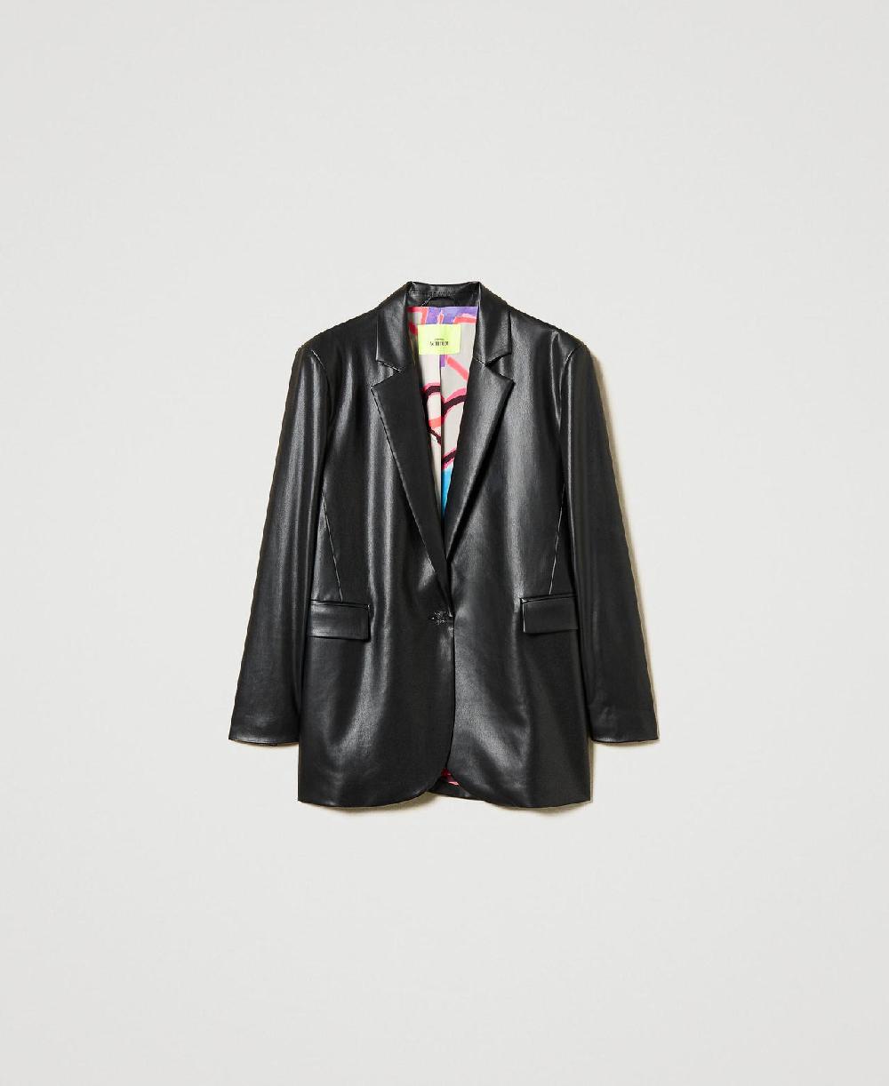 Scee by twin set Giacca blazer MYFO effetto pelle