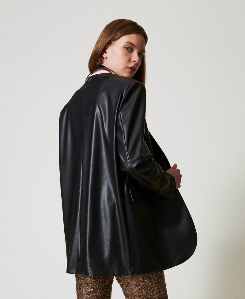 Scee by twin set Giacca blazer MYFO effetto pelle Sottocosto
