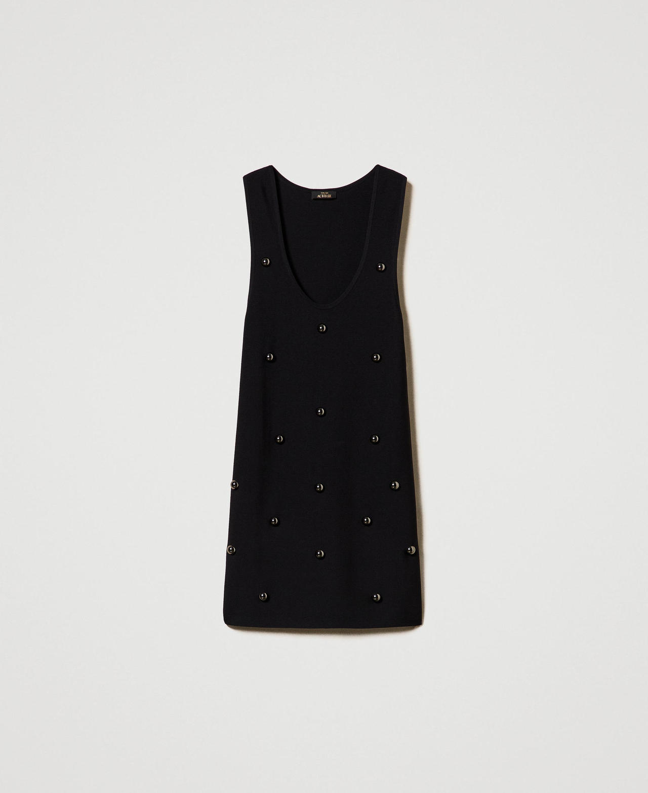 Scee by twin set Abito corto in maglia con borchie