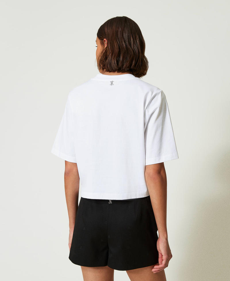 Scee by twin set T-shirt boxy MYFO con stampa e paillettes Offerta