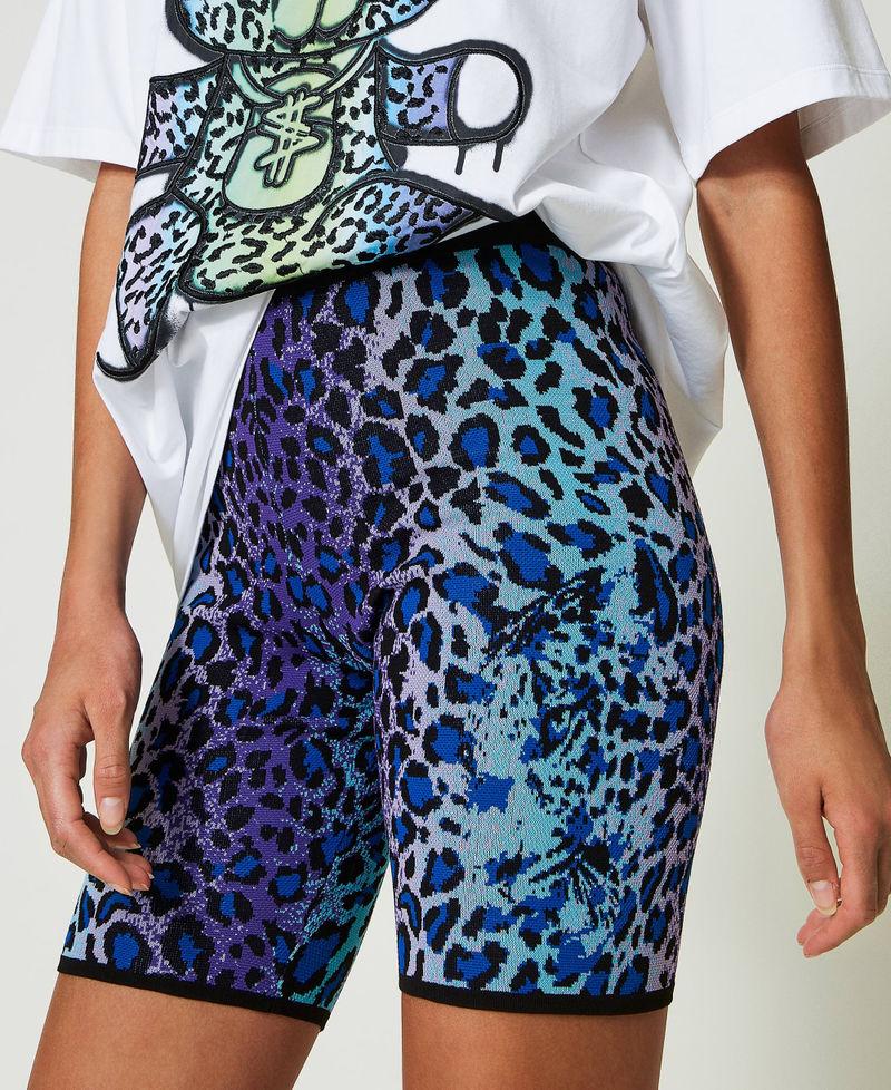 Scee by twin set Shorts biker MYFO in maglia jacquard Outlet
