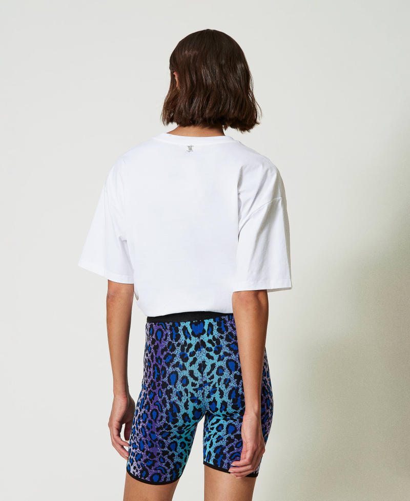 Scee by twin set Shorts biker MYFO in maglia jacquard Outlet