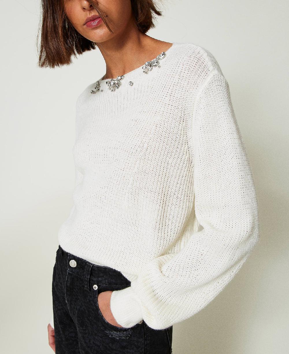 Scee by twin set Maglia con ricami fatti a mano Saldi