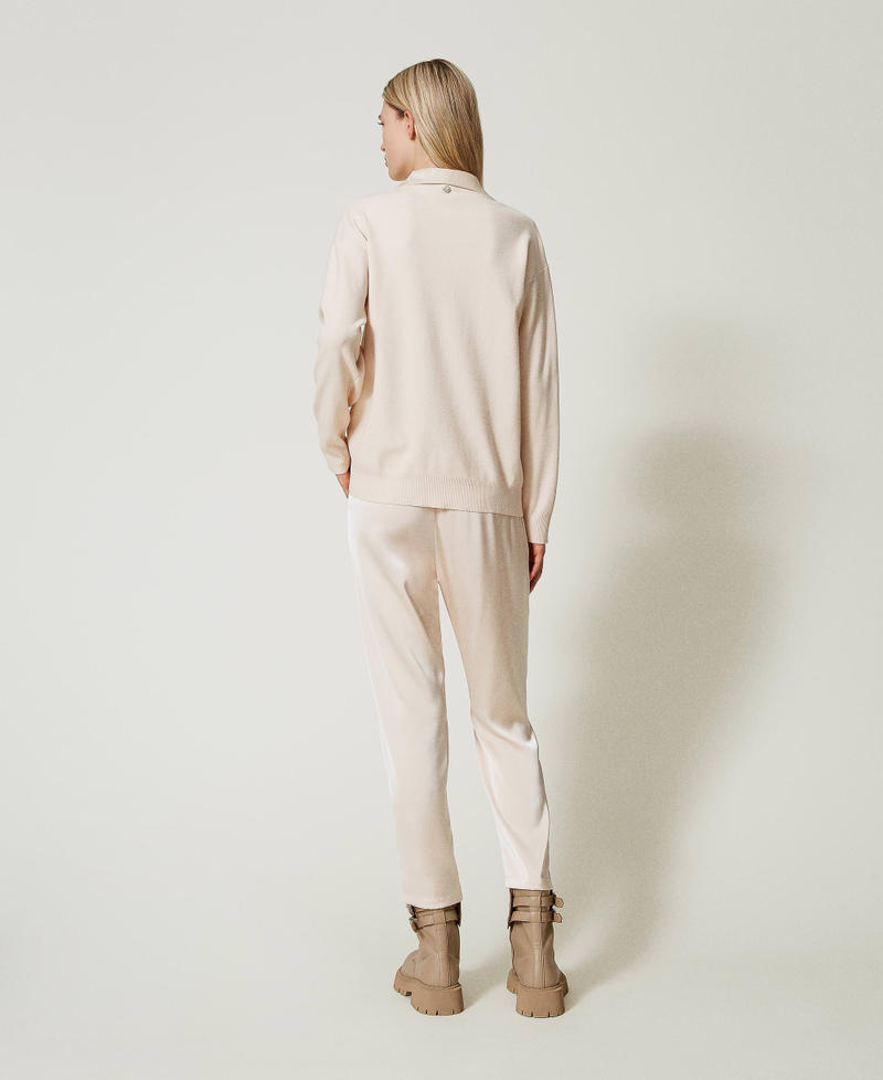 Scee by twin set Pantaloni a sigaretta in raso Vendita Economica