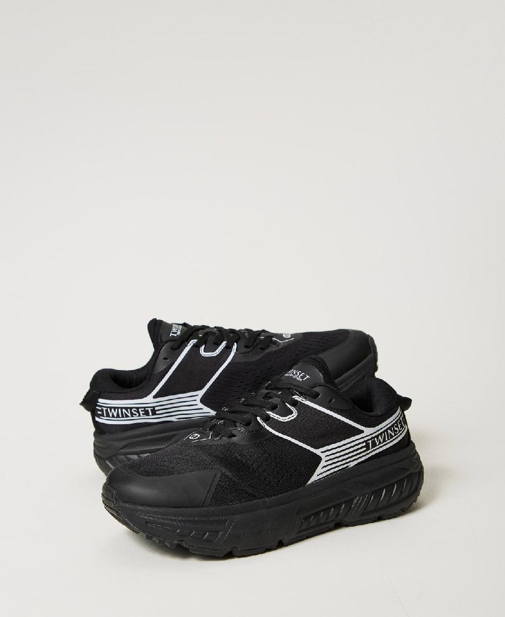 Scee by twin set Sneakers Fessura a righe con logo a contrasto In Linea