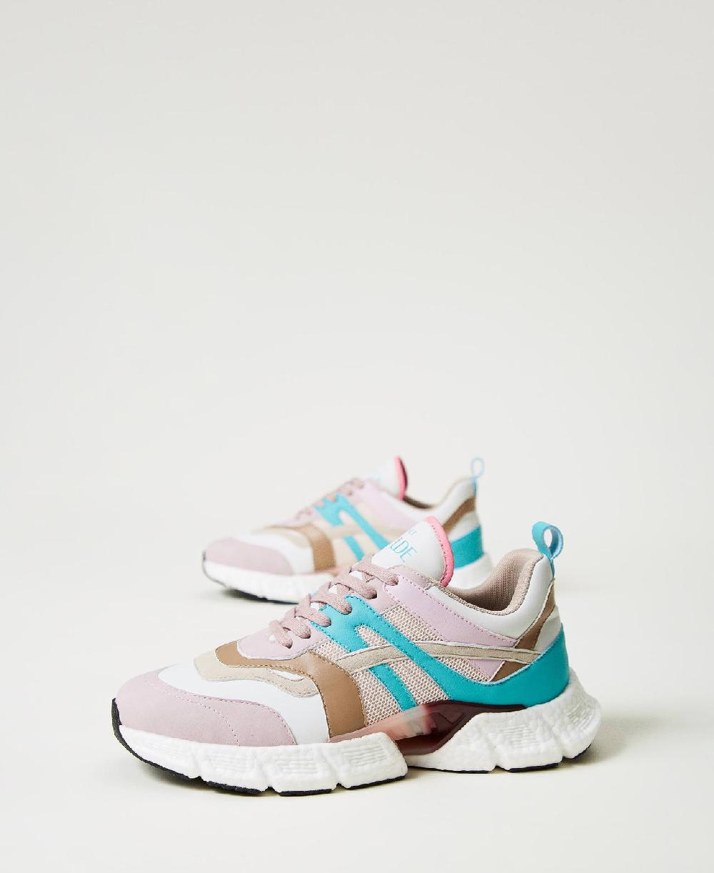 Scee by twin set Sneakers running color block Nuovo