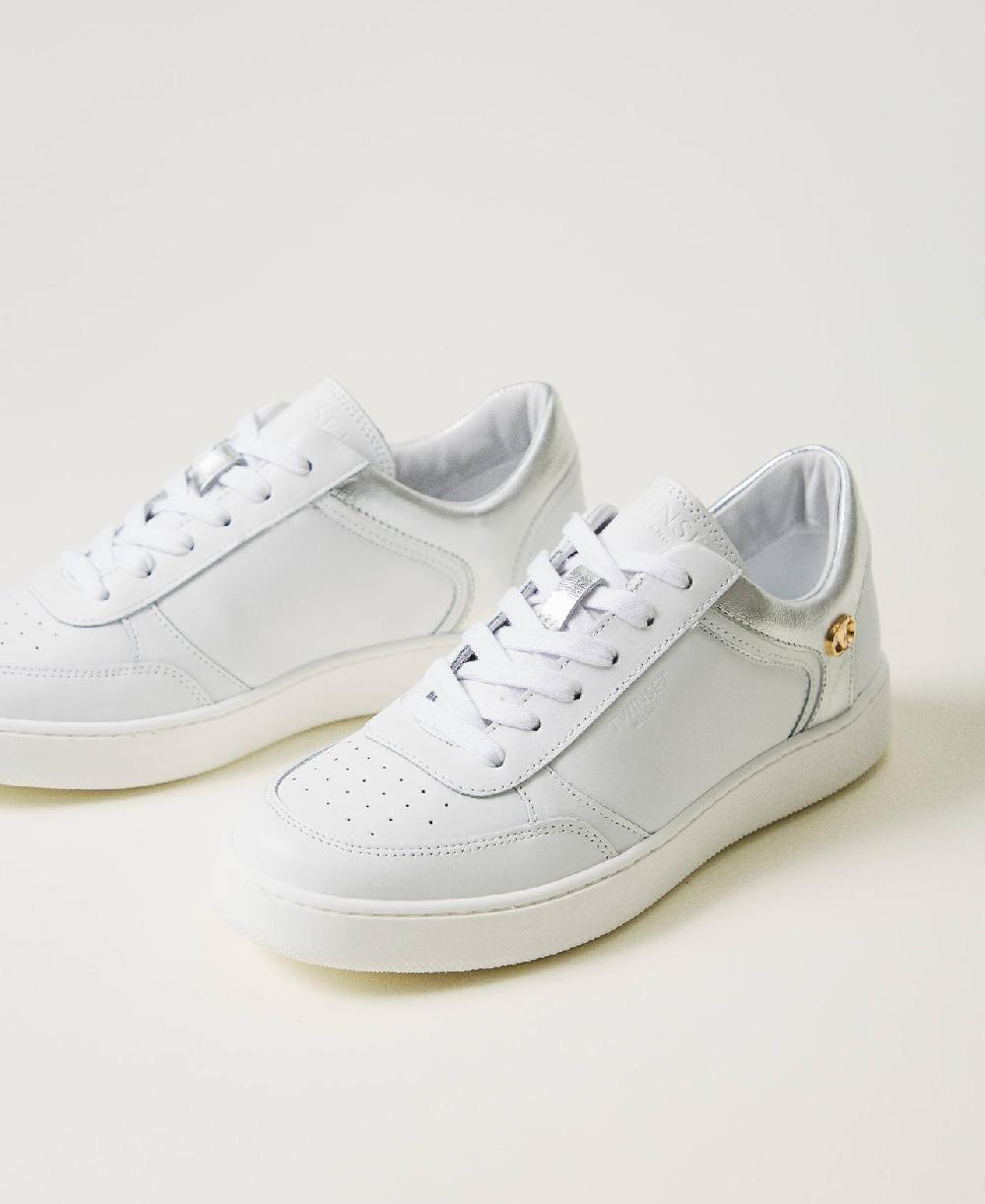 Scee by twin set Sneakers in pelle con inserti laminati Qualità