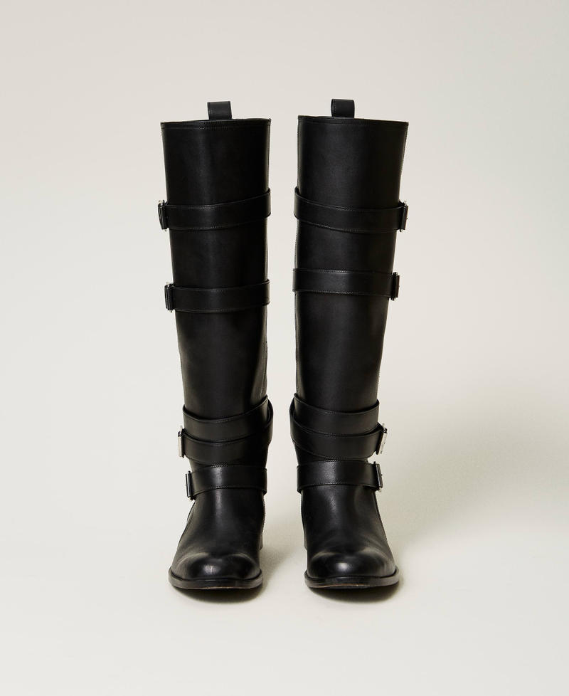 Scee by twin set Stivali in pelle con cinturini Offerta