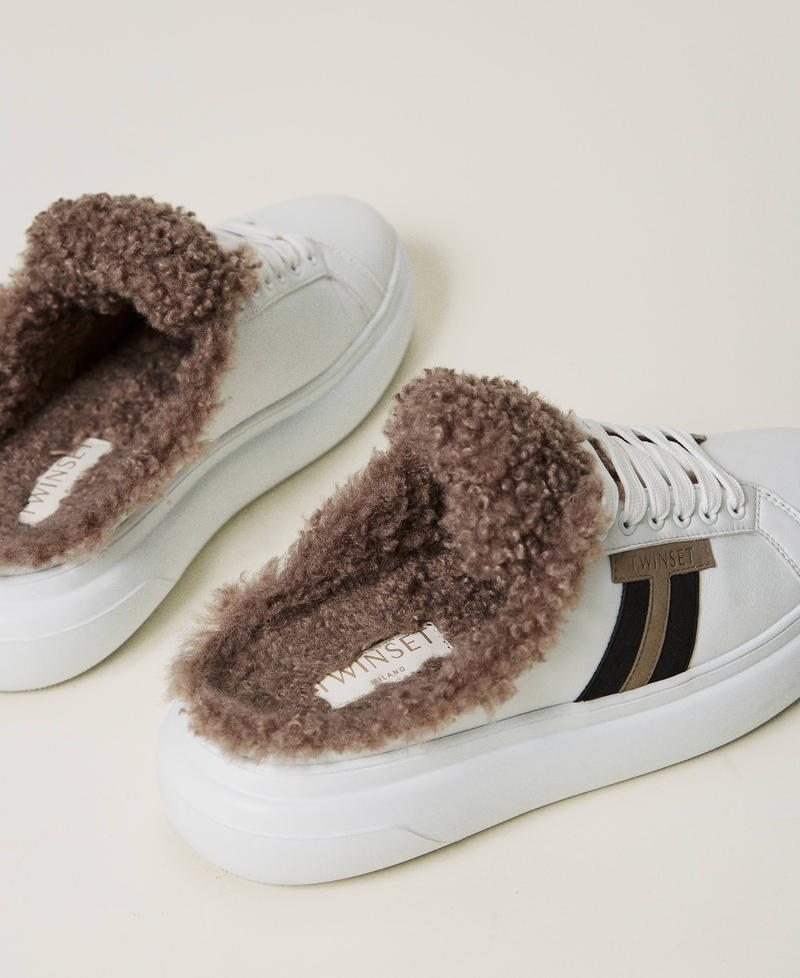 Scee by twin set Sneakers slide con faux fur Outlet