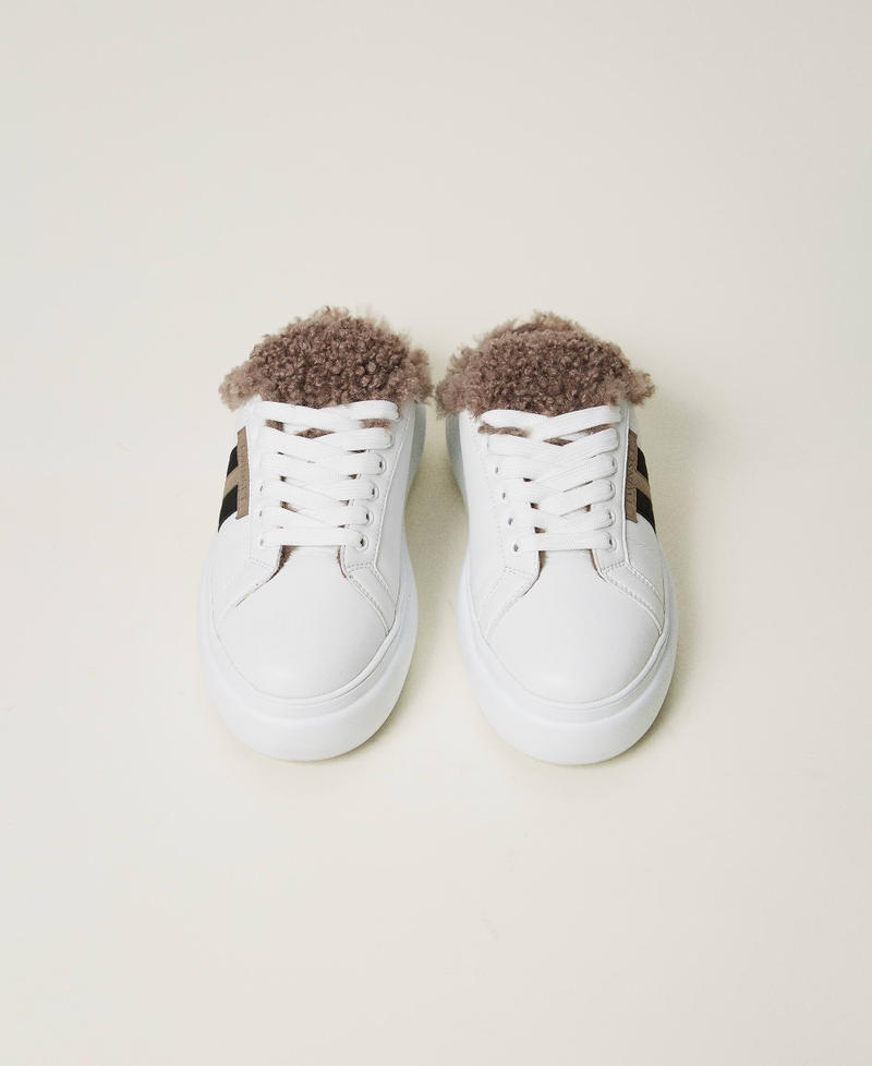 Scee by twin set Sneakers slide con faux fur Outlet