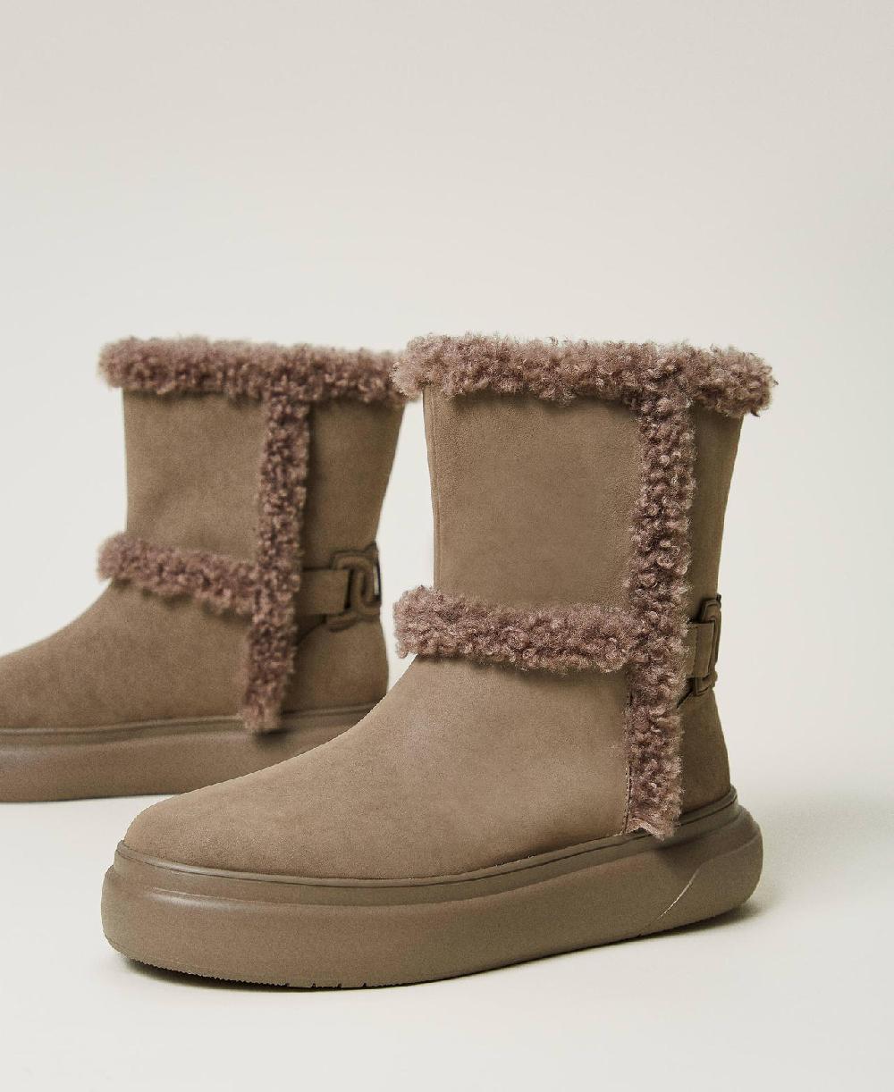 Scee by twin set Stivaletti con dettagli in faux fur In Vendita