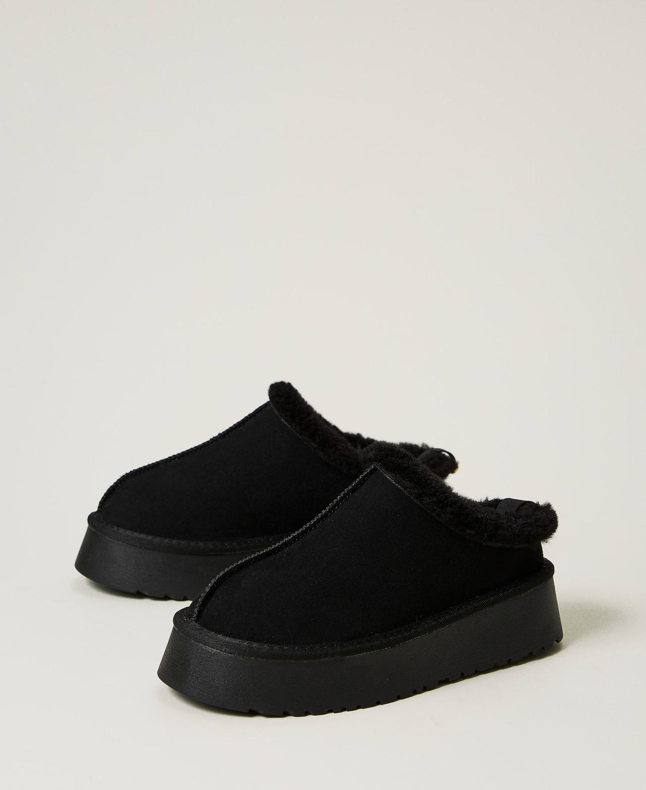 Scee by twin set Scarpe sabot con faux fur Vendita Economica