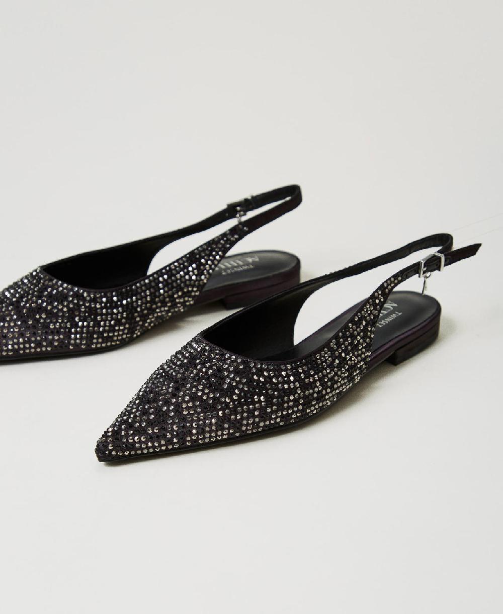 Scee by twin set Ballerine sling back con strass 2025