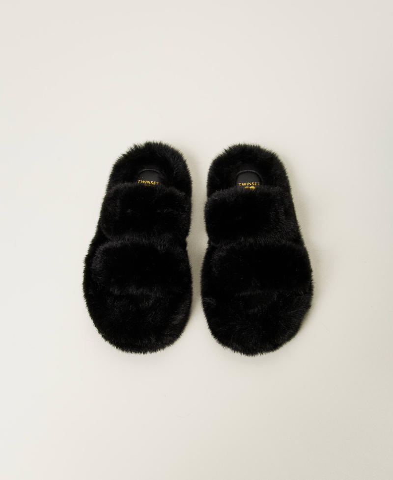 Scee by twin set Sandali slide in faux fur Italia