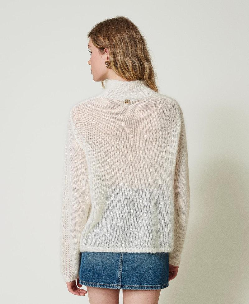 Scee by twin set Maglia lupetto in lana e mohair con pizzo Vendita