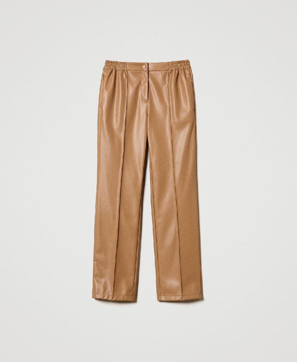 Scee by twin set Pantaloni effetto pelle con elastico