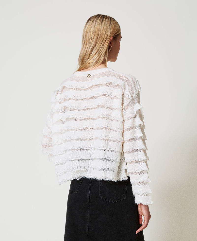 Scee by twin set Maglia boxy con balze effetto pizzo Soddisfazione Garantita