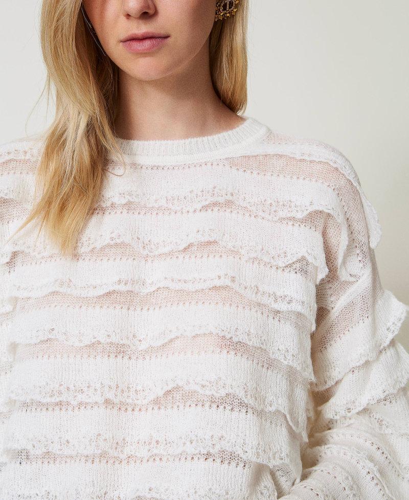Scee by twin set Maglia boxy con balze effetto pizzo Soddisfazione Garantita