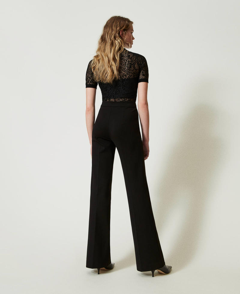 Scee by twin set Pantaloni straight leg con cinturino Oval T Sconti questo mese