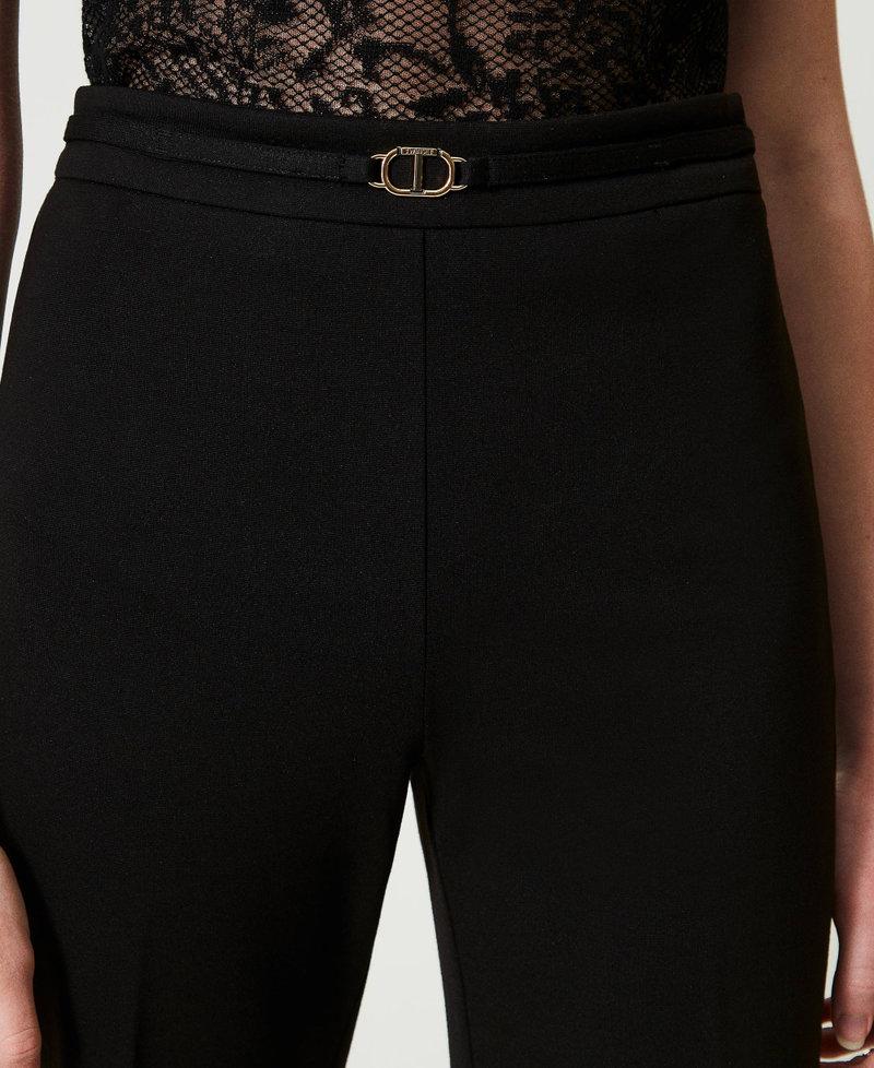 Scee by twin set Pantaloni straight leg con cinturino Oval T Sconti questo mese
