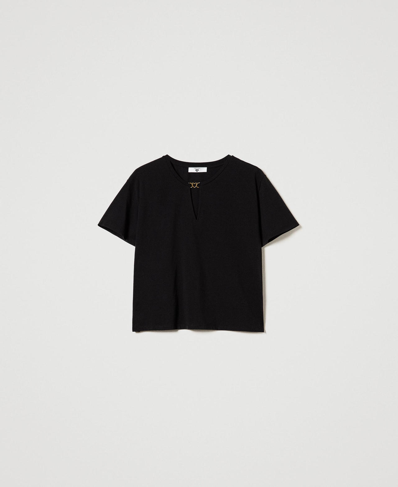 Scee by twin set T-shirt con morsetto a cuore