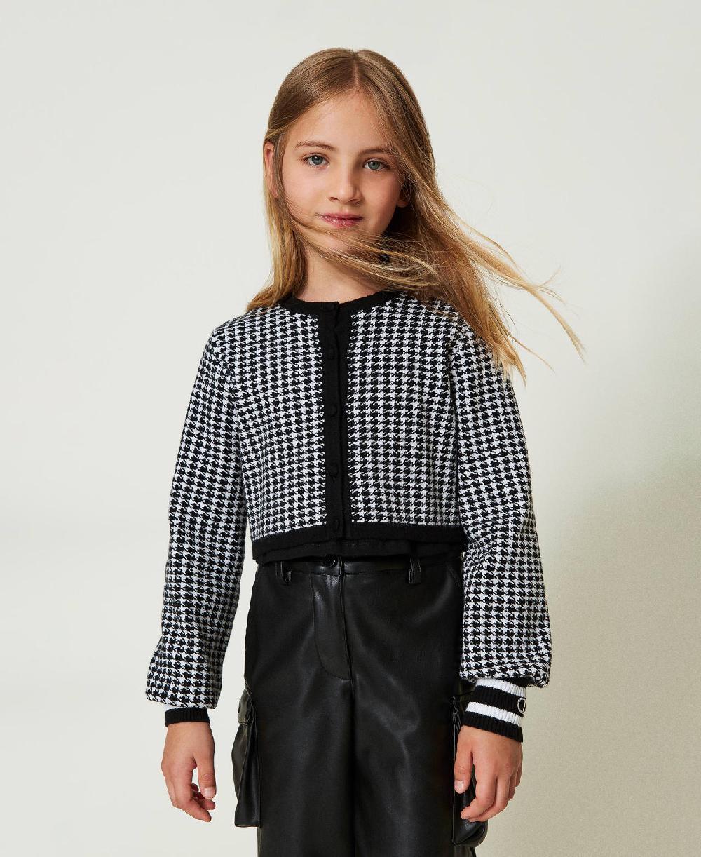 Scee by twin set Giacca in maglia jacquard pied de poule Presa