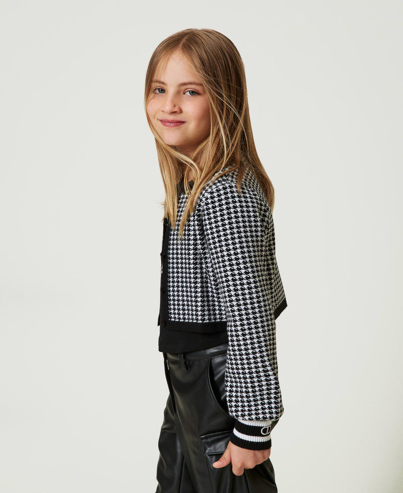 Scee by twin set Giacca in maglia jacquard pied de poule Presa