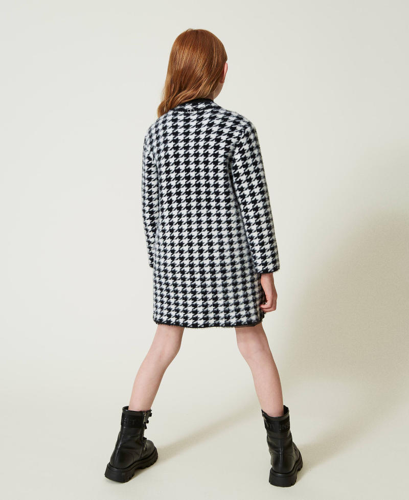 Scee by twin set Cappotto in maglia jacquard pied de poule Sconto