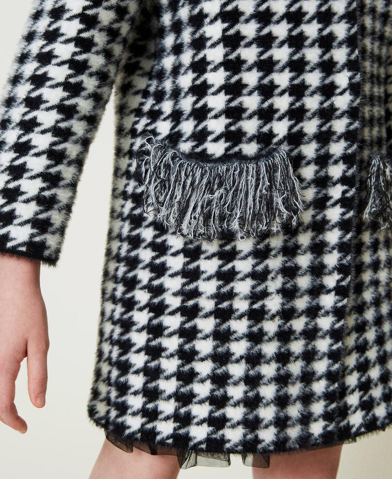 Scee by twin set Cappotto in maglia jacquard pied de poule Sconto