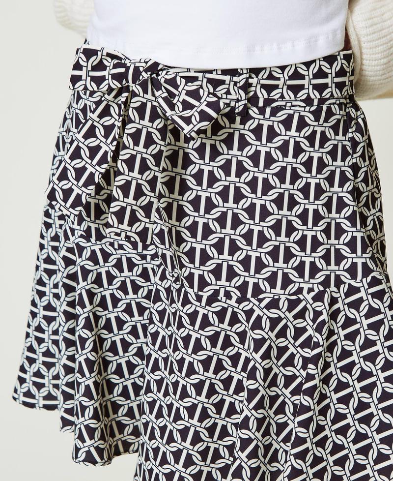 Scee by twin set Gonna pantalone in crêpe de Chine con stampa Consegna Veloce